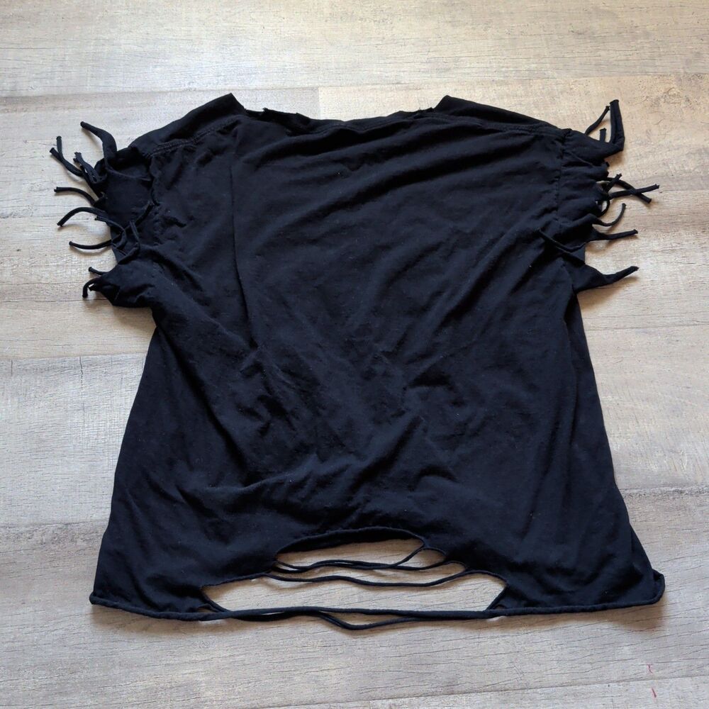 Misfits Band T-Shirt XL Black Upcycled Reworked Fringe Cut-Out Punk Rock Horror - Picture 6 of 6